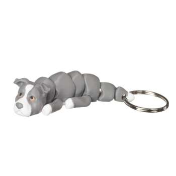 Amerykański pitbulterier brelok 3D szary pies do kluczy